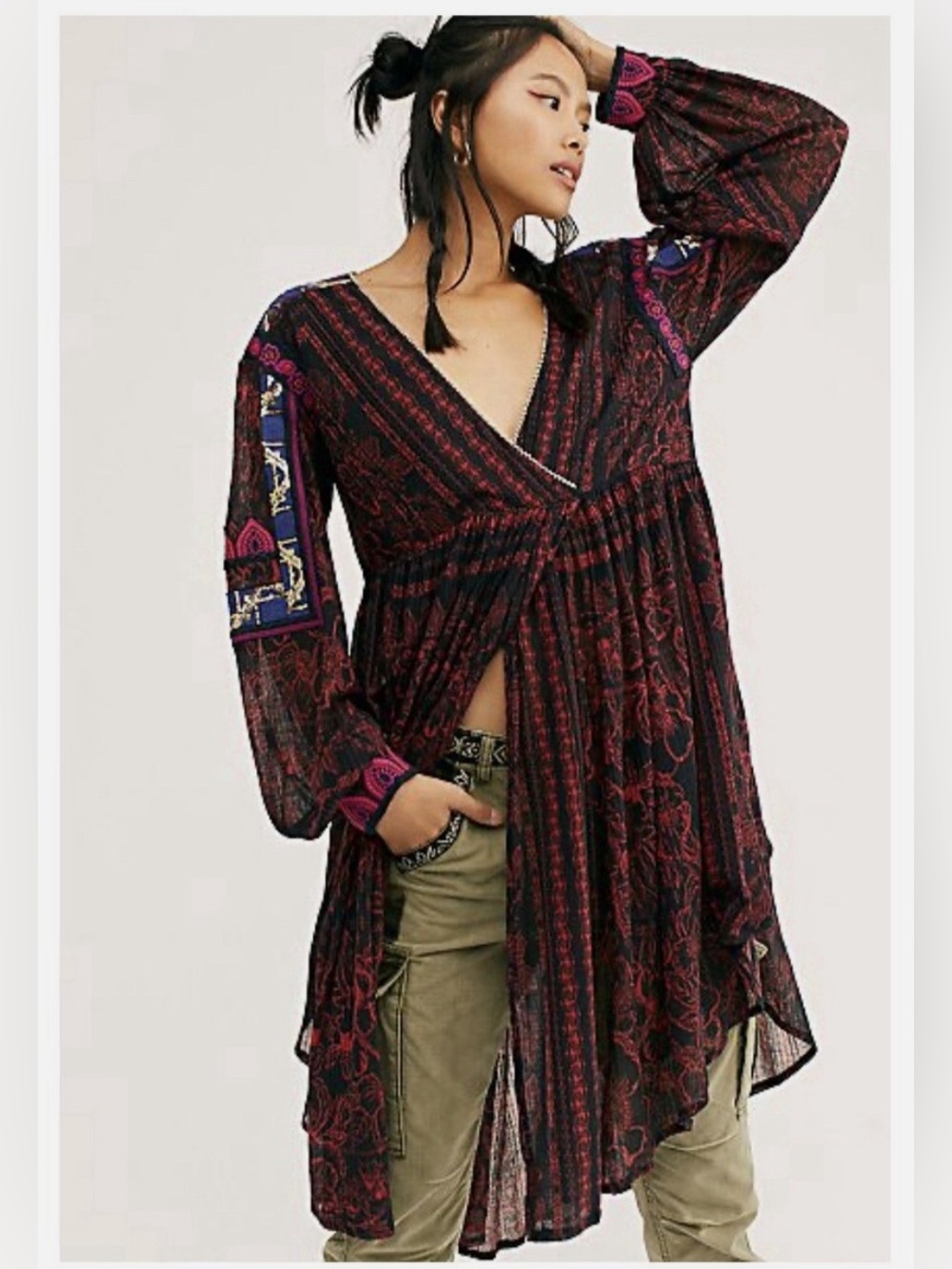 FP Free People City Limits Tunic Dress Sz XS Euc